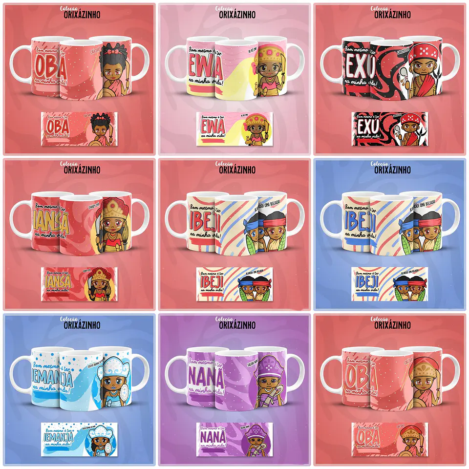 31 Artes para Caneca Orixás Cut Arquivo em Jpg  2