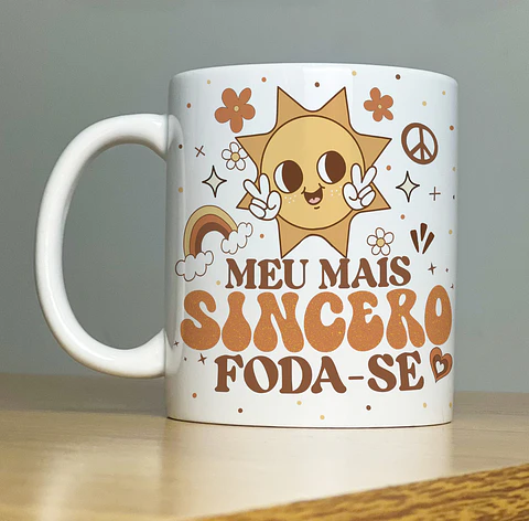Arte Caneca Meu Mais sincero foda-se Arquivo Png