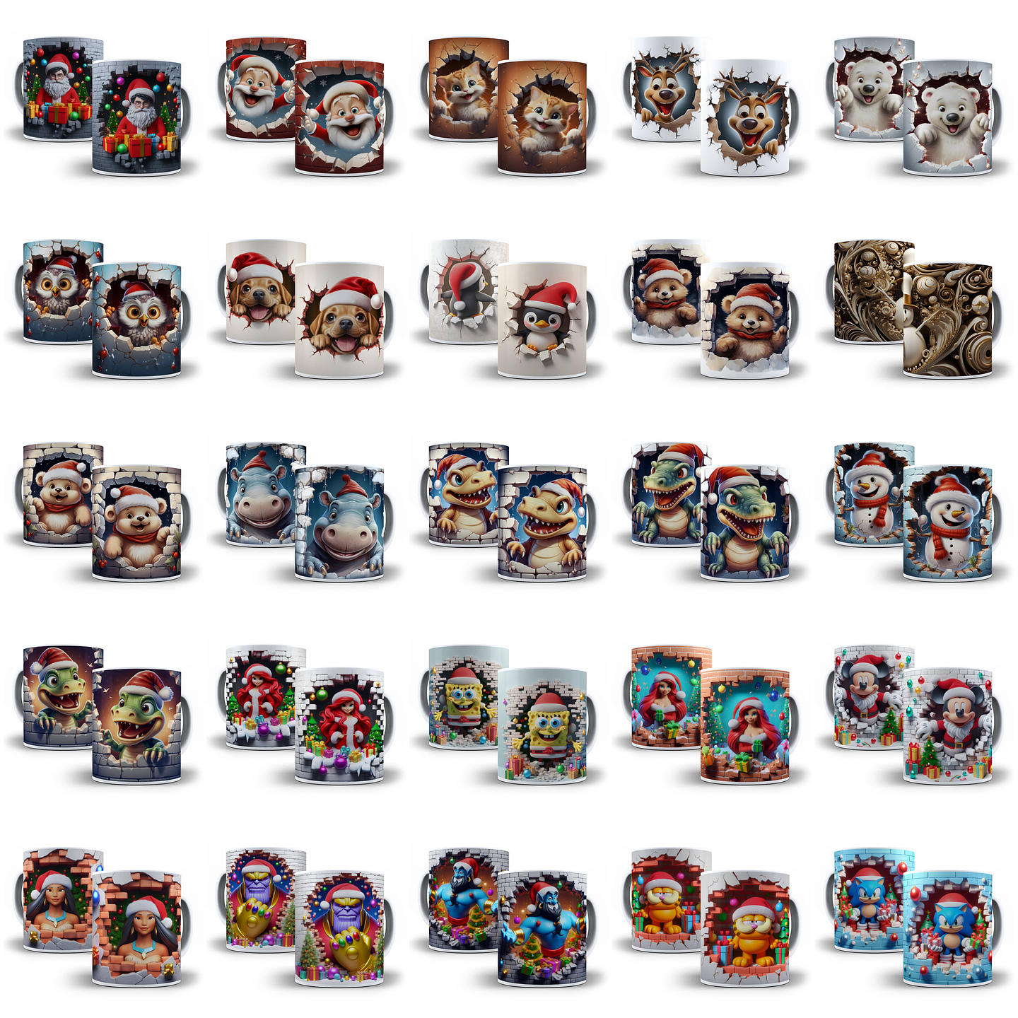 83 Artes para Caneca Animais e Personagens Diversos 3d Arquivo em Jpg  1