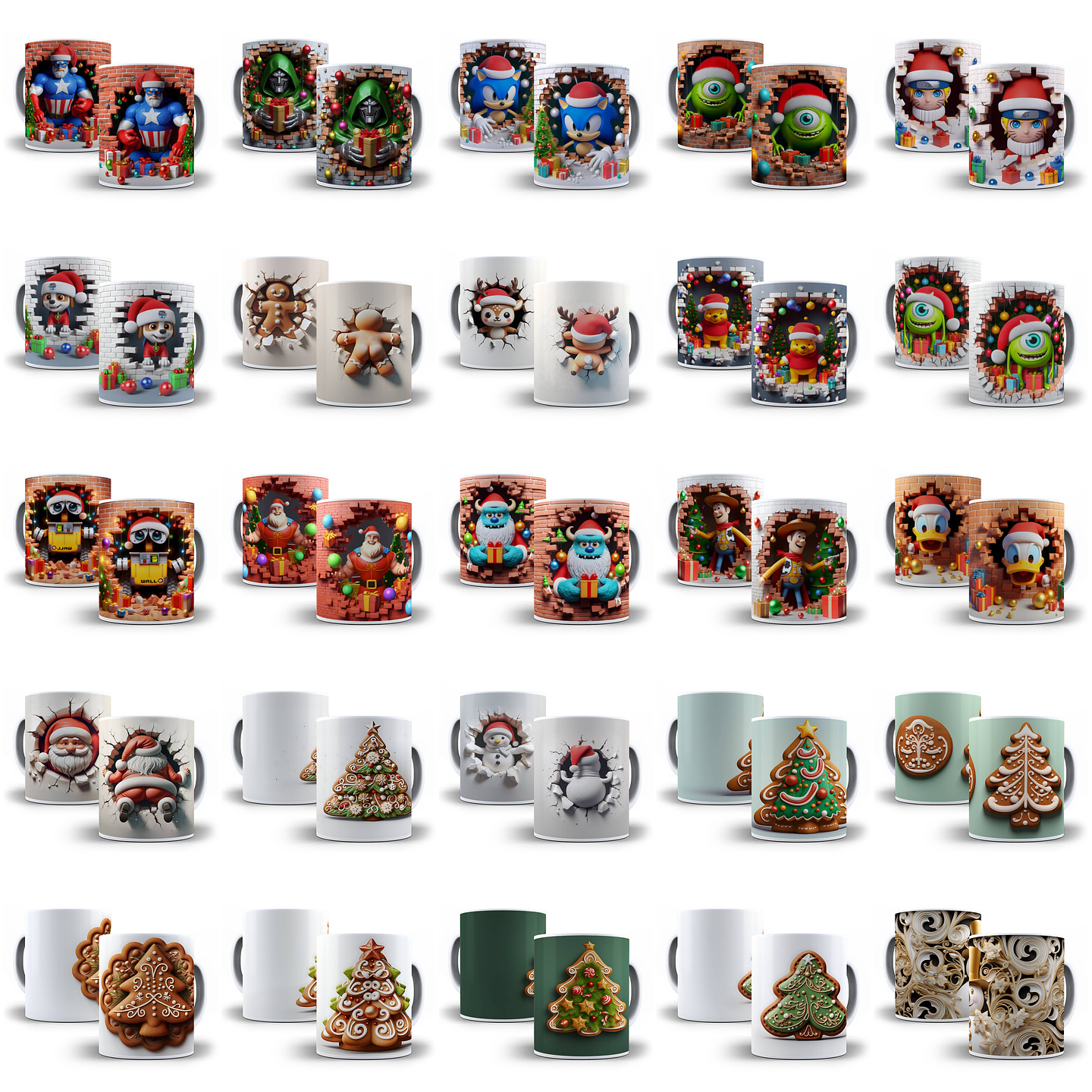 83 Artes para Caneca Animais e Personagens Diversos 3d Arquivo em Jpg  2
