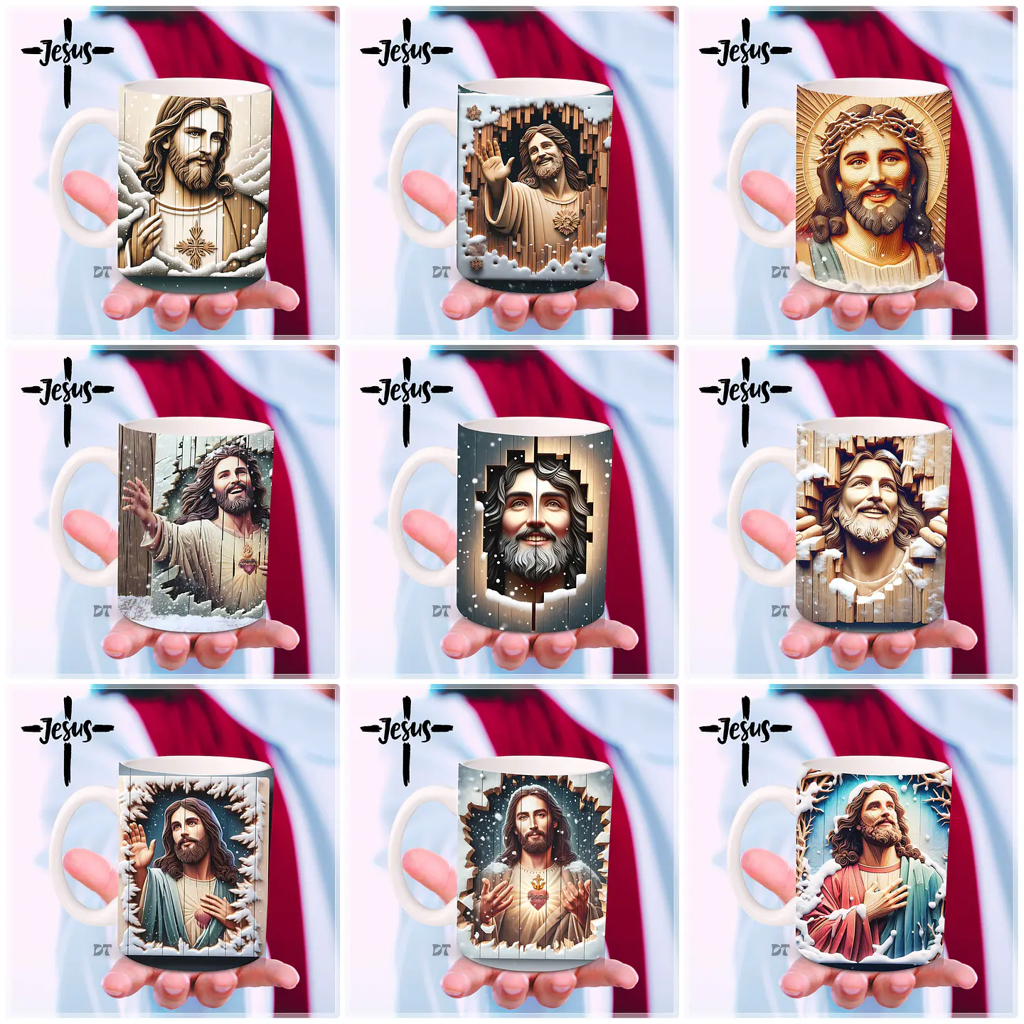 30 Artes para Caneca Almofada e Azulejo Jesus Cristo Arquivo em Jpg  2