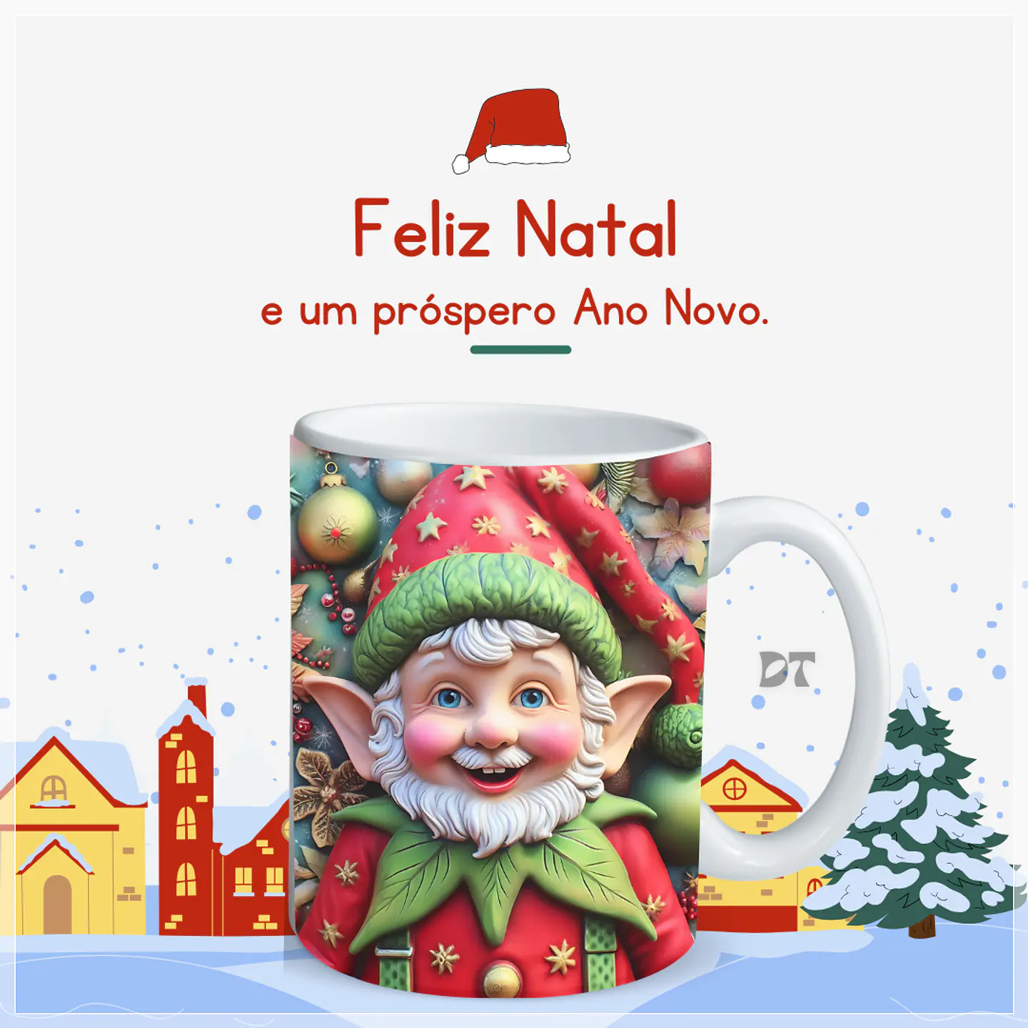 22 Artes para Caneca Elfos Natalinos 3D em Jpg  1