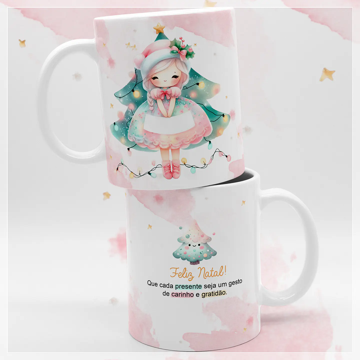 13 Artes para Caneca Doce Natal Aquarelado em Jpg 4
