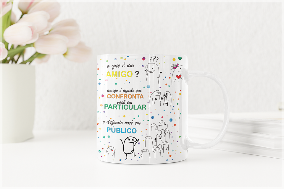 Arte Caneca Flork Verdadeiro Amigo Arquivo Editável + Png 1