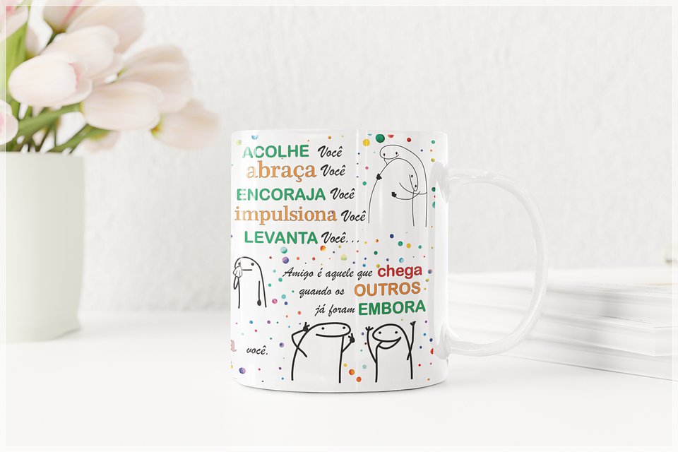 Arte Caneca Flork Verdadeiro Amigo Arquivo Editável + Png 2