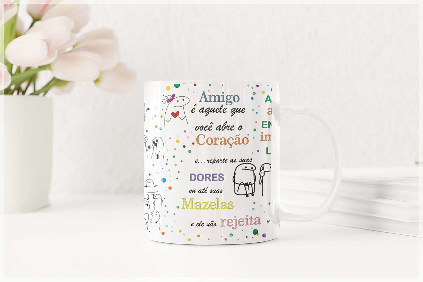Arte Caneca Flork Verdadeiro Amigo Arquivo Editável + Png 3