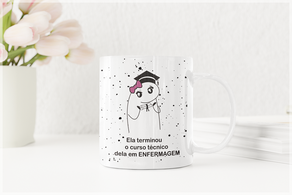 Arte Caneca Flork Técnica de Enfermagem Arquivo Editável + Png 1