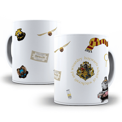 Arte Caneca Harry Potter Hogwarts Arquivo Editável + Png