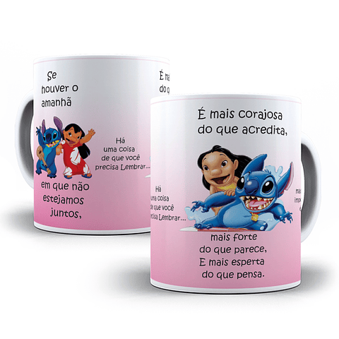 Arte Caneca Caneca Stitch Amizade Arquivo Editável + Png