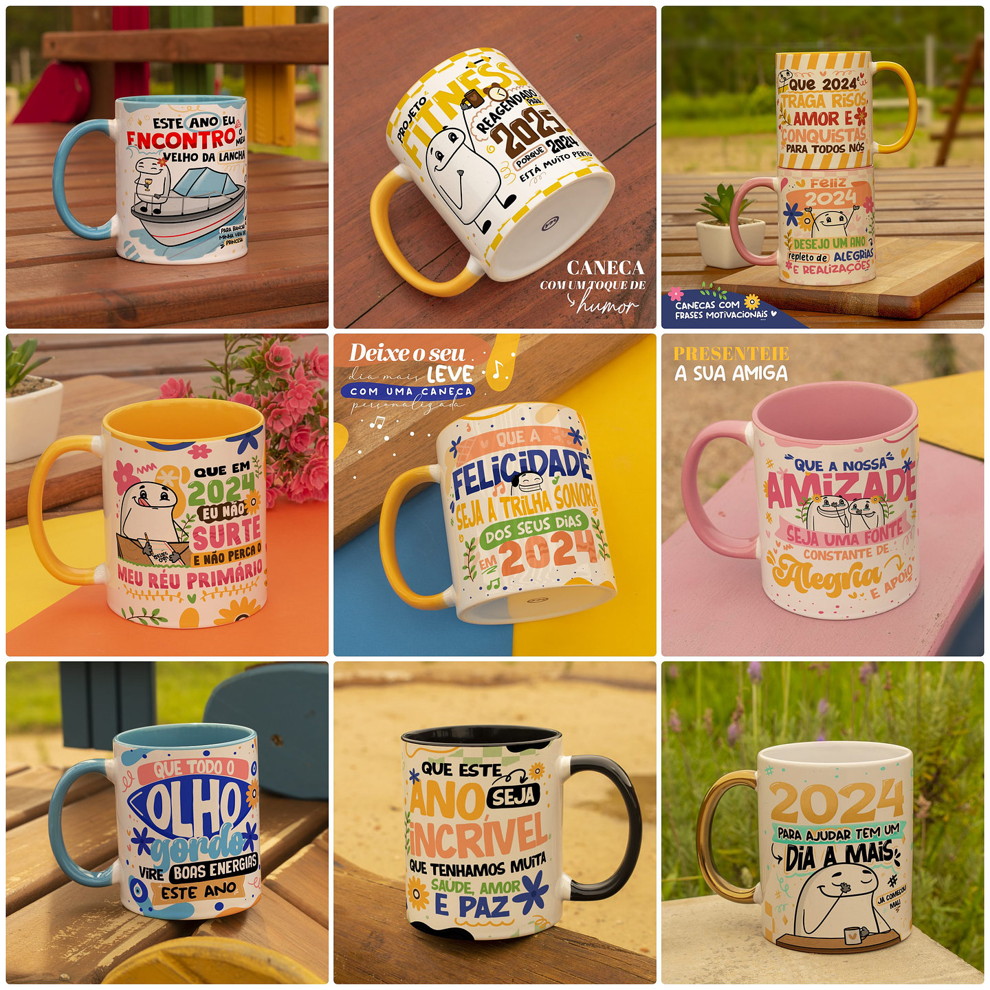 20 Artes Caneca Flork Ano Novo 2024 Arquivo em Jpg 1