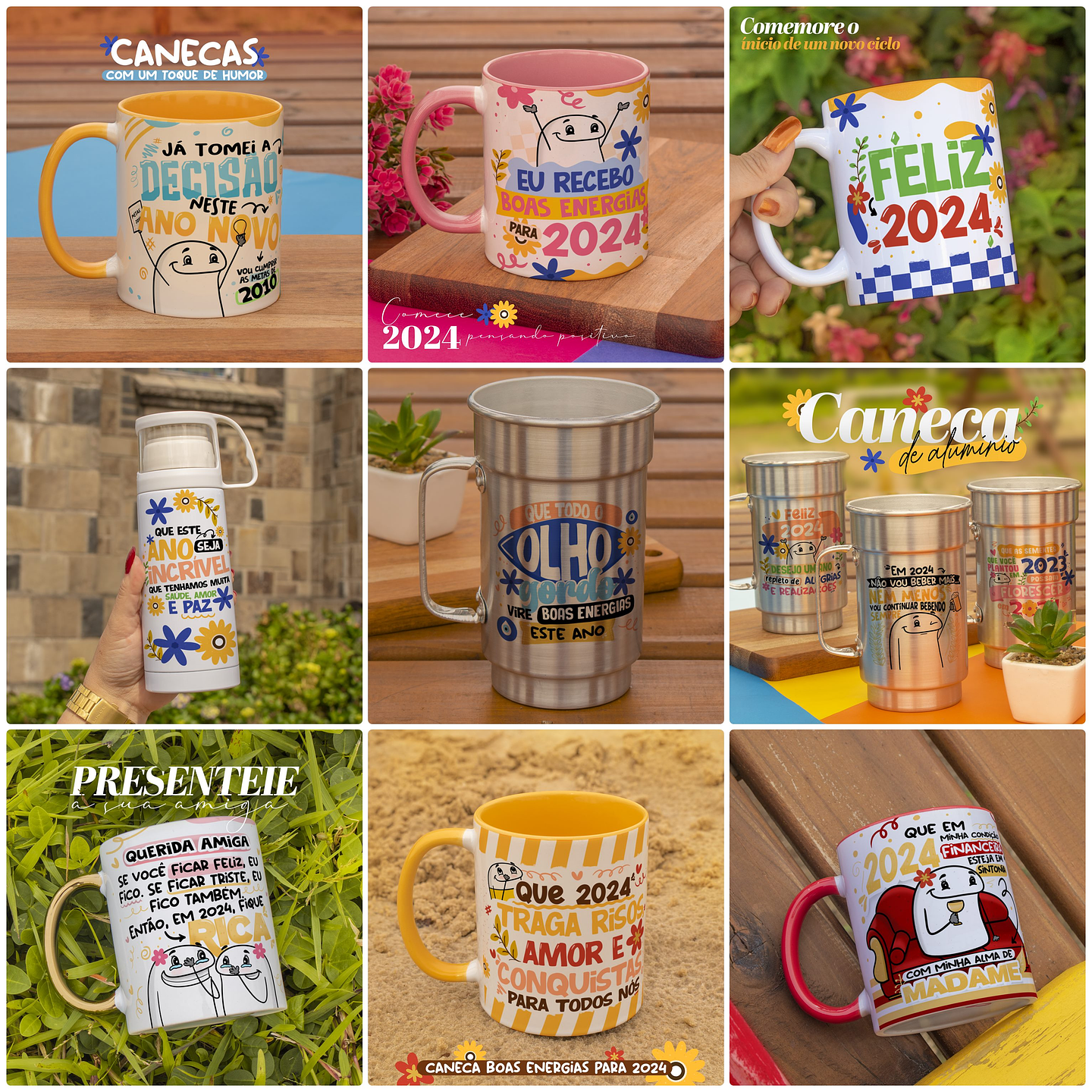 20 Artes Caneca Flork Ano Novo 2024 Arquivo em Jpg 2