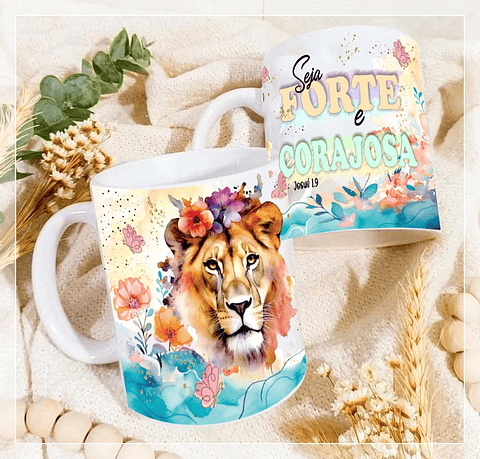 4 Artes Caneca Leão de Judá Arquivo Editável + Png