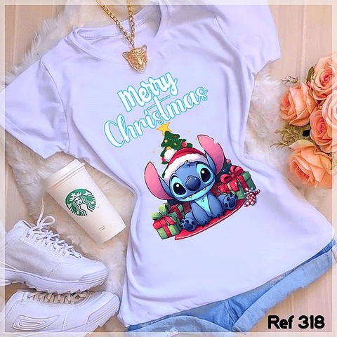 10 Artes para Camisa Stitchi Natalino Arquivo Editável + Png
