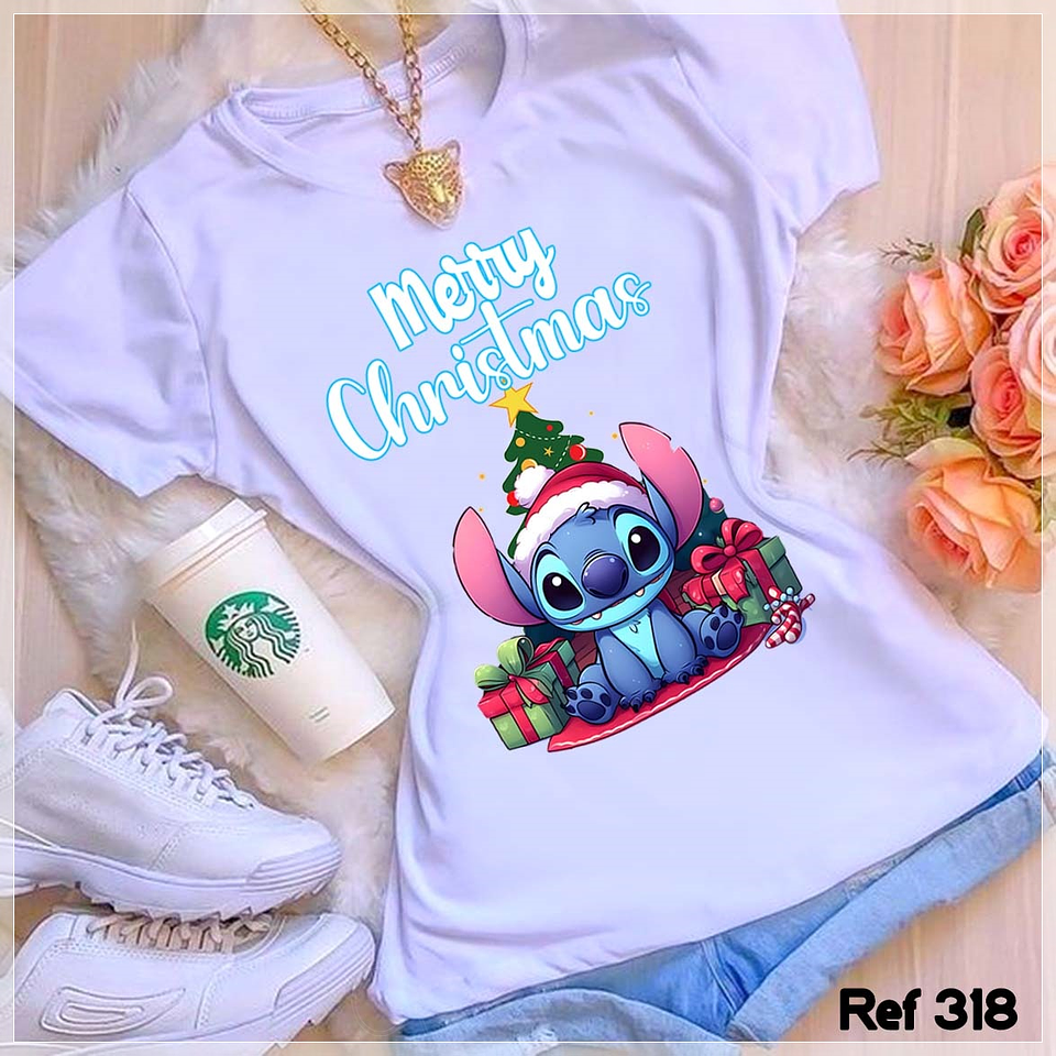 10 Artes para Camisa Stitchi Natalino Arquivo Editável + Png 1