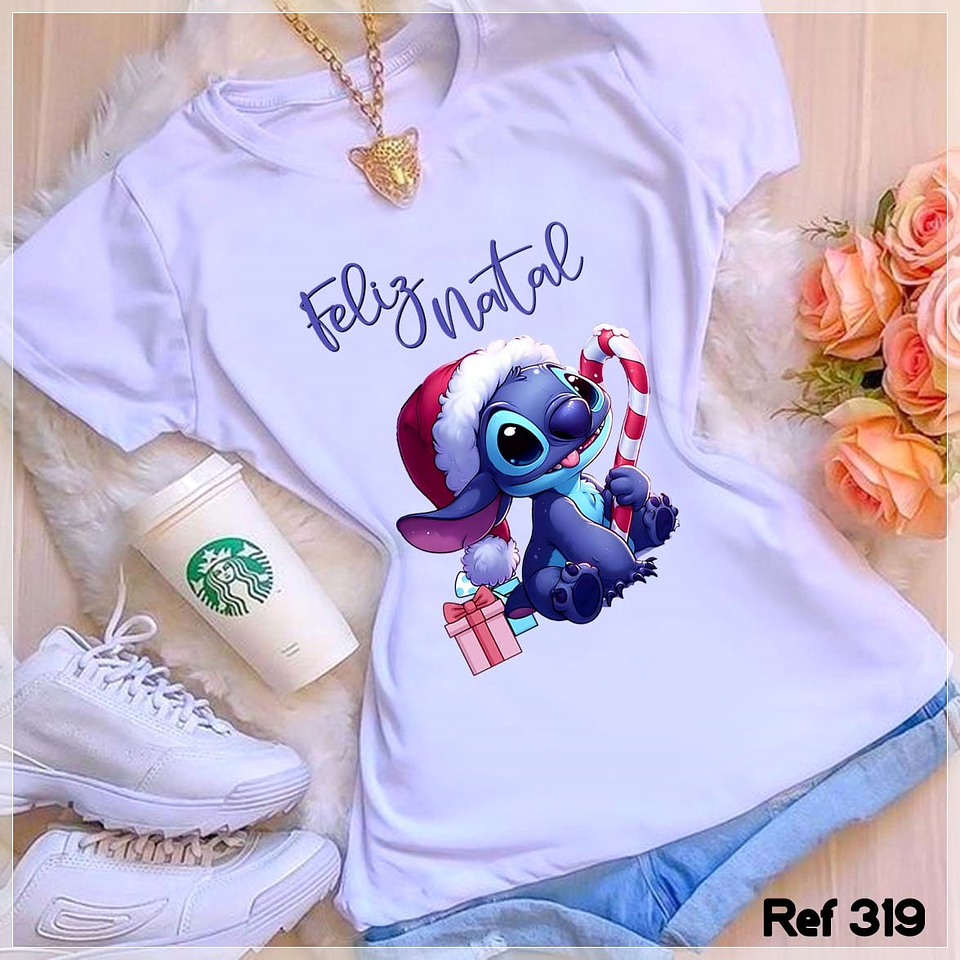 10 Artes para Camisa Stitchi Natalino Arquivo Editável + Png 2