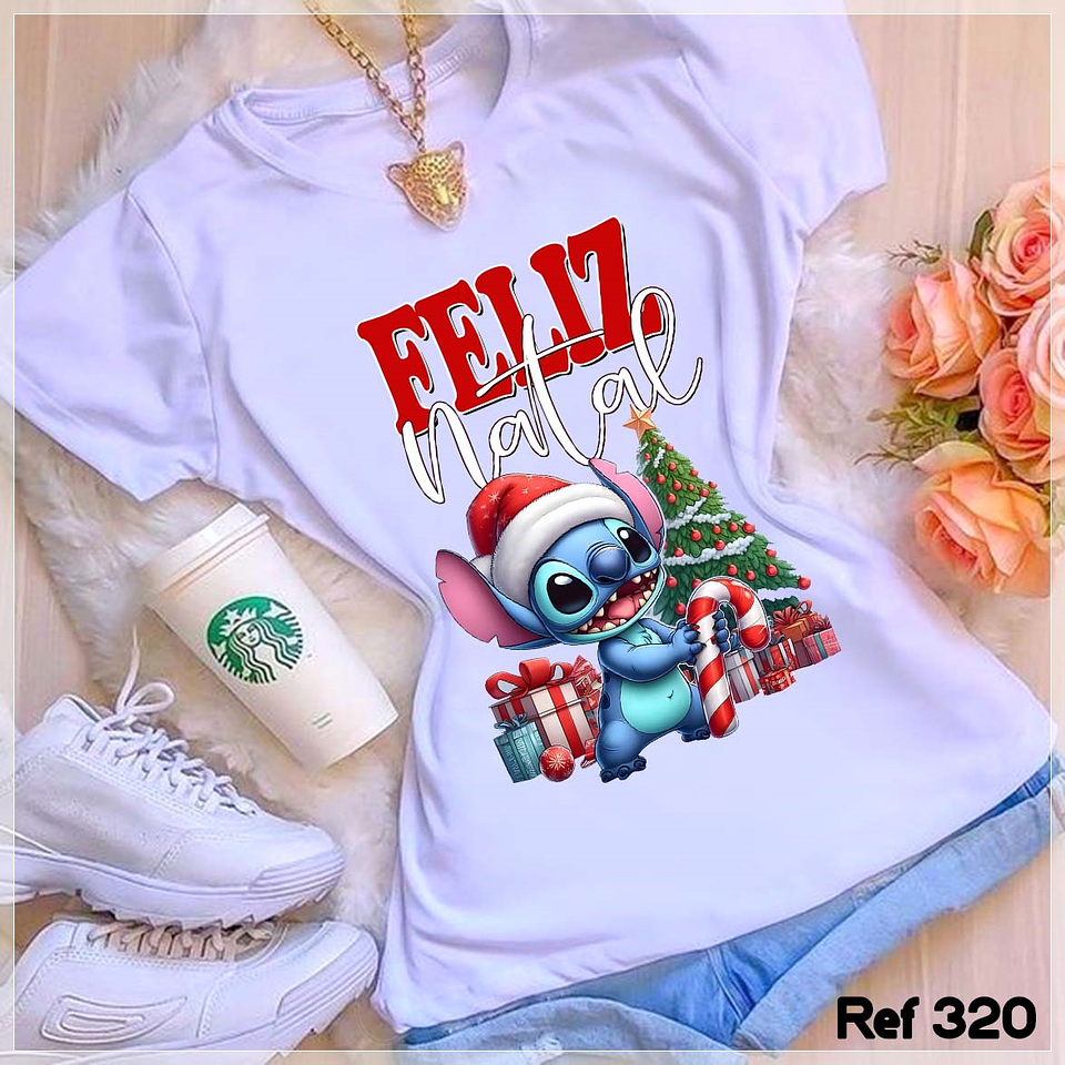 10 Artes para Camisa Stitchi Natalino Arquivo Editável + Png 3