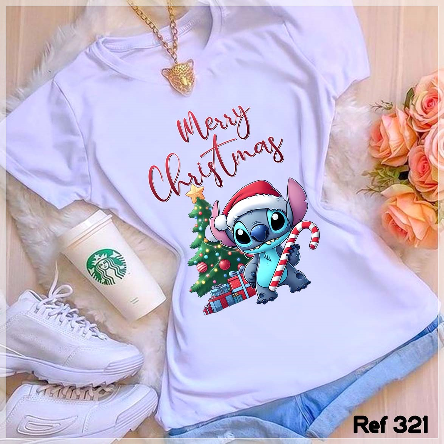 10 Artes para Camisa Stitchi Natalino Arquivo Editável + Png 4