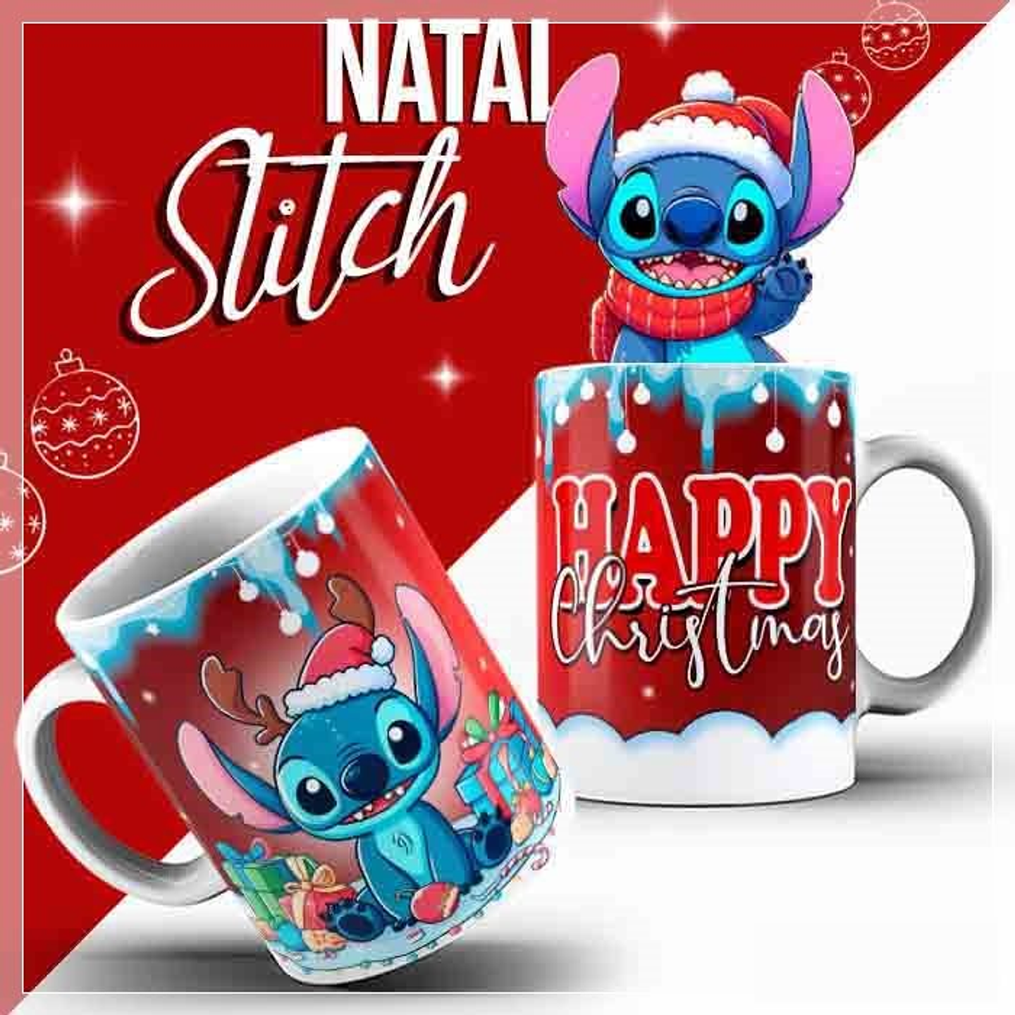 10 Artes para Caneca Stitich Natal Arquivo Editável + Png 1