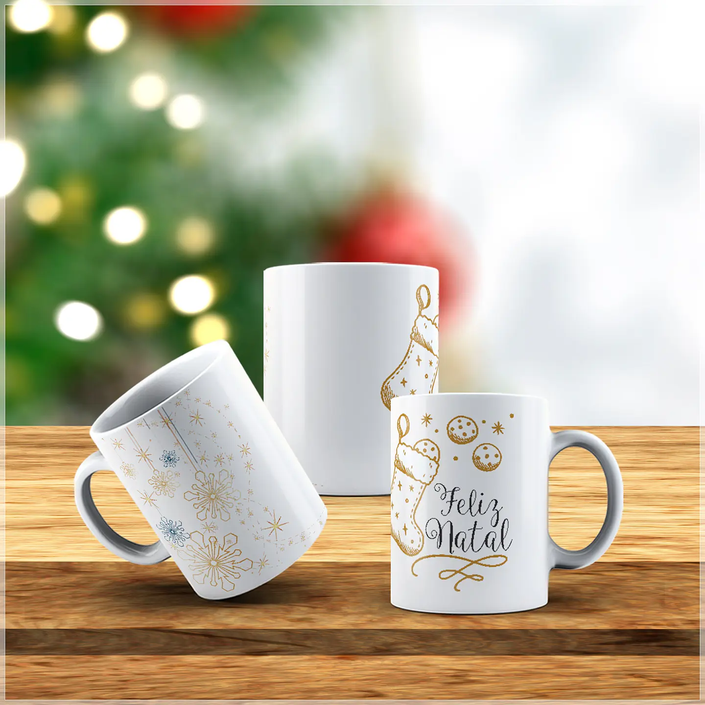 10 Artes para Caneca Natalina Papai Noel Arquivo Editável + Png 3