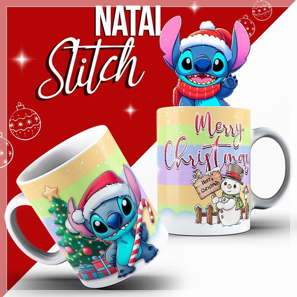 10 Artes para Caneca Stitich Natal Arquivo Editável + Png 4