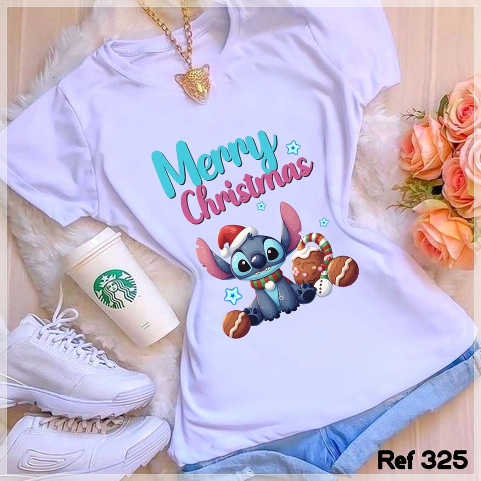 10 Artes para Camisa Stitchi Natalino Arquivo Editável + Png 8