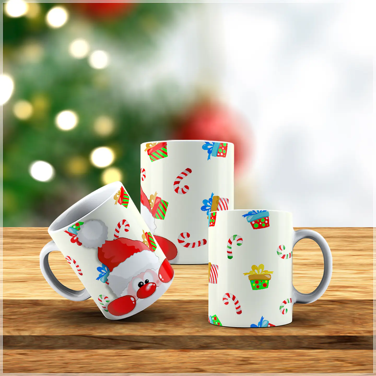 10 Artes para Caneca Natalina Papai Noel Arquivo Editável + Png 6