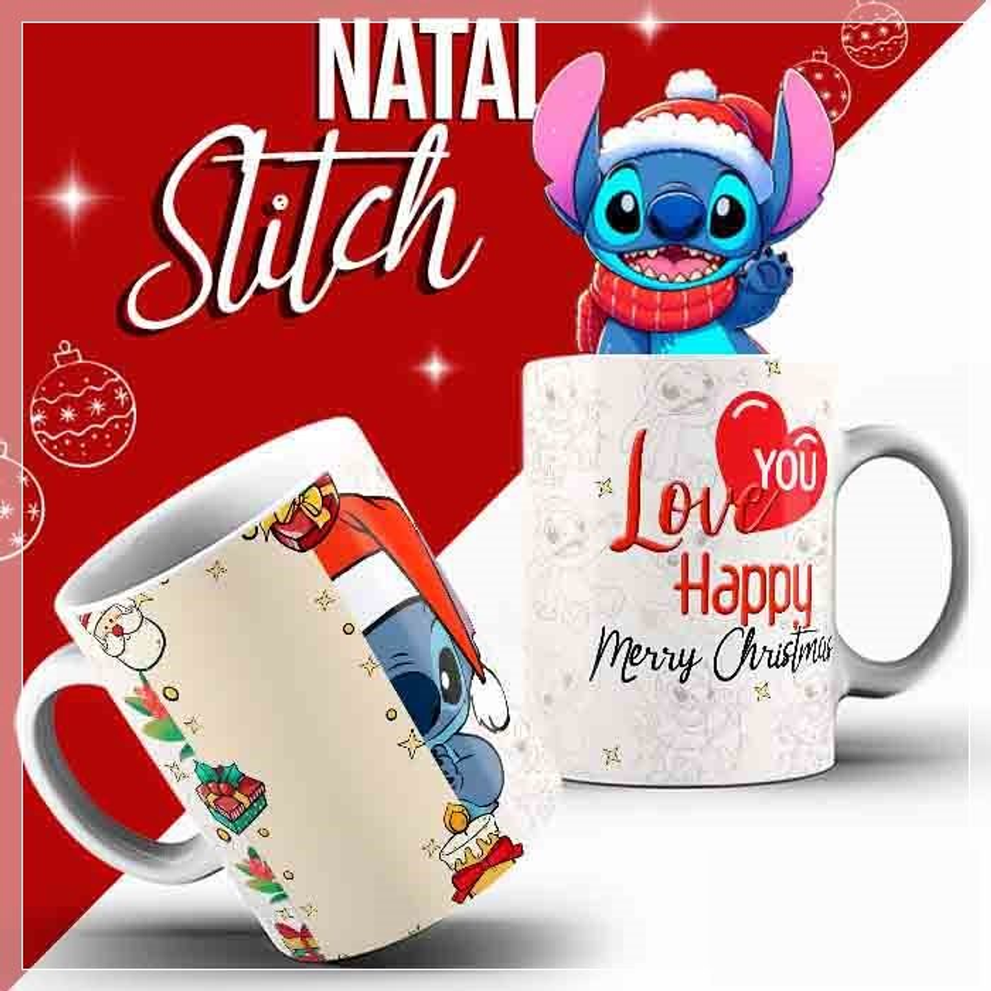 10 Artes para Caneca Stitich Natal Arquivo Editável + Png 8