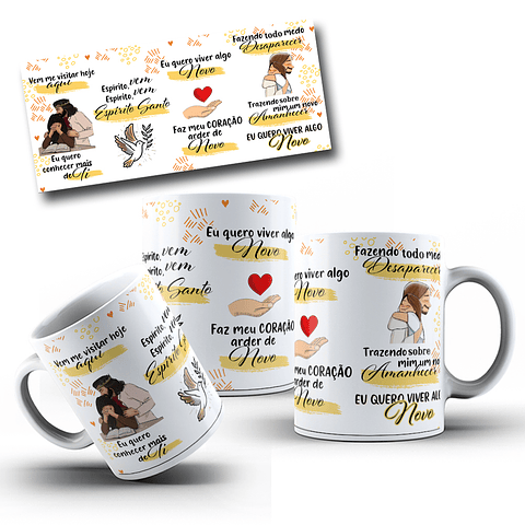 Arte Caneca Vem me visitar hoje aqui, eu quero conhecer mais de ti Louvor Algo Novo Arquivo Png