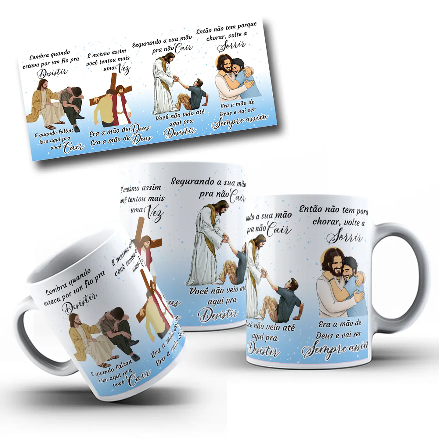 Arte Caneca Louvor Lembra quando estava por um fio para desistir Arquivo em Jpg 2