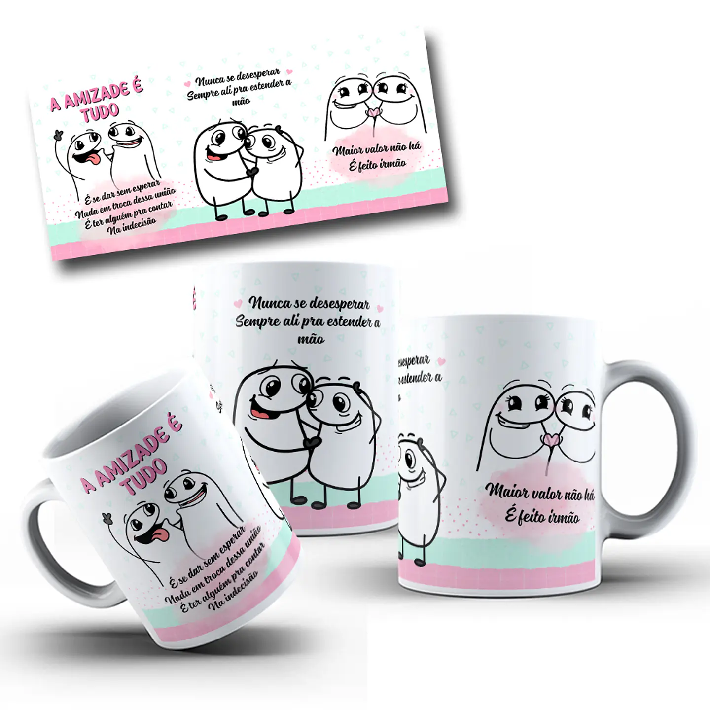 Arte Caneca Flork A amizade é tudo e se dar sem esperar nada em troca dessa União Arquivo em Jpg 1