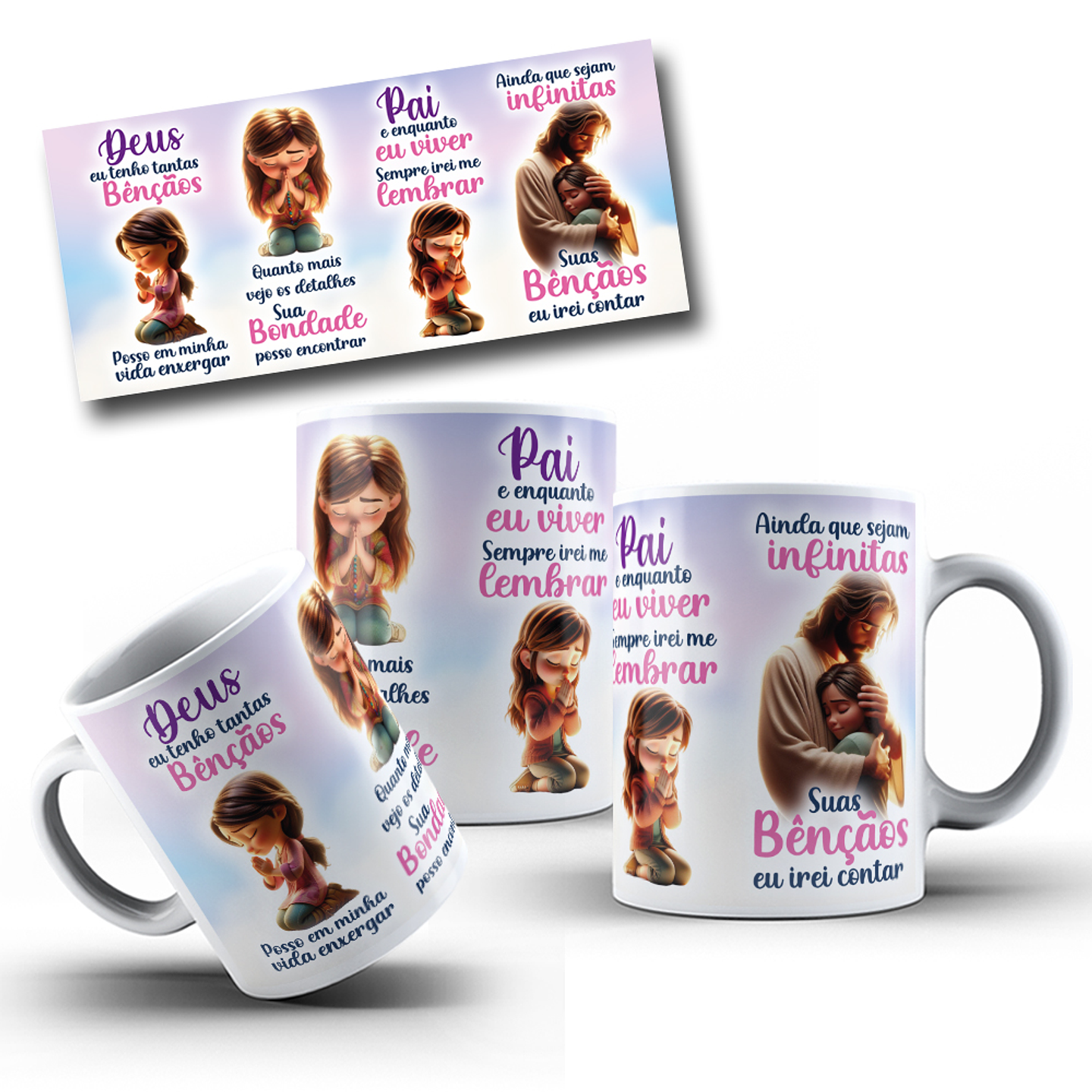 Artes para Caneca Deus Eu tenho tantas bençãos posso em minha vida enxergar Musica Frases Arquivos em Jpg 1