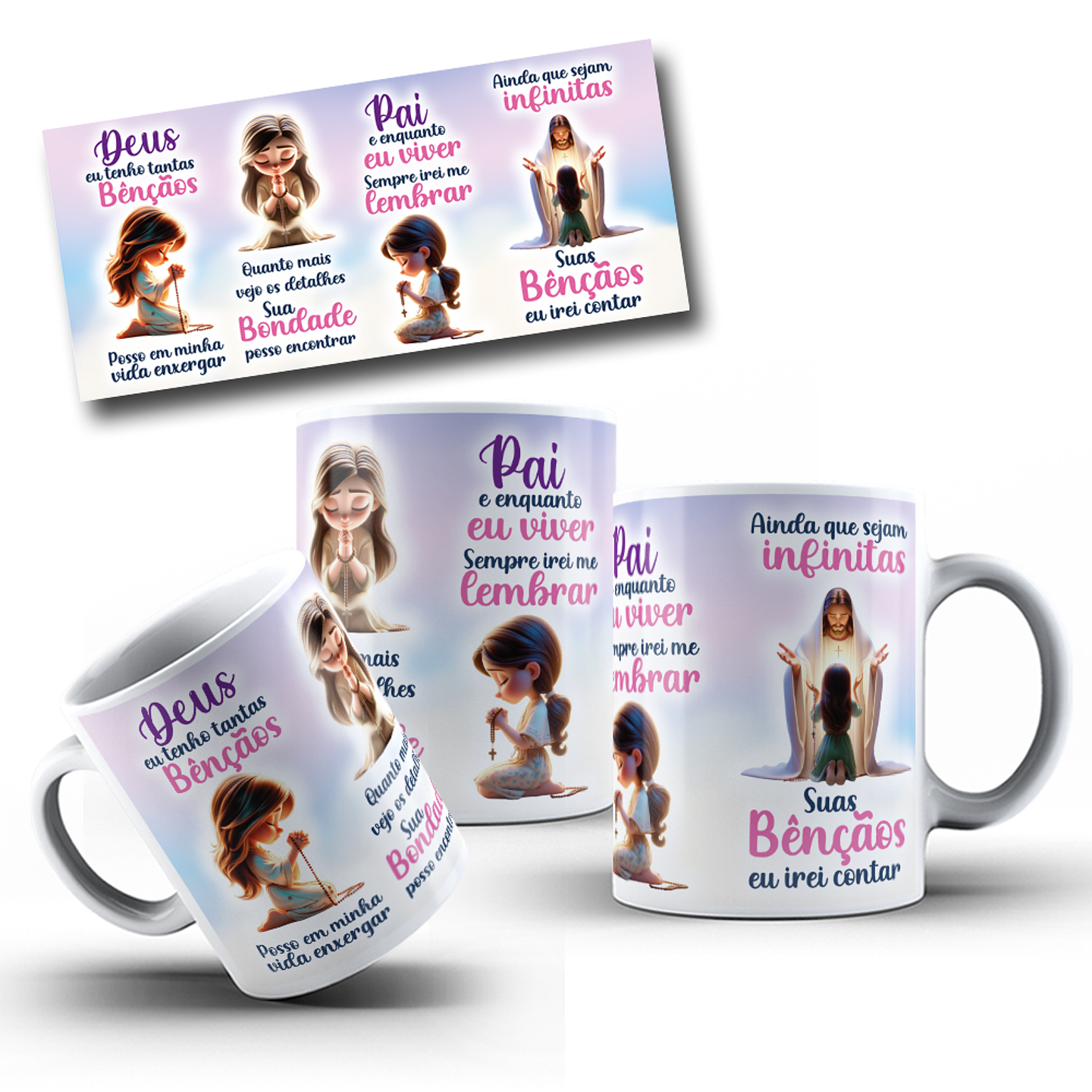 Artes para Caneca Deus Eu tenho tantas bençãos posso em minha vida enxergar Musica Frases Arquivos em Jpg 2