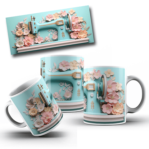 Artes para Caneca Maquina de costura 3d Arquivos Jpg 