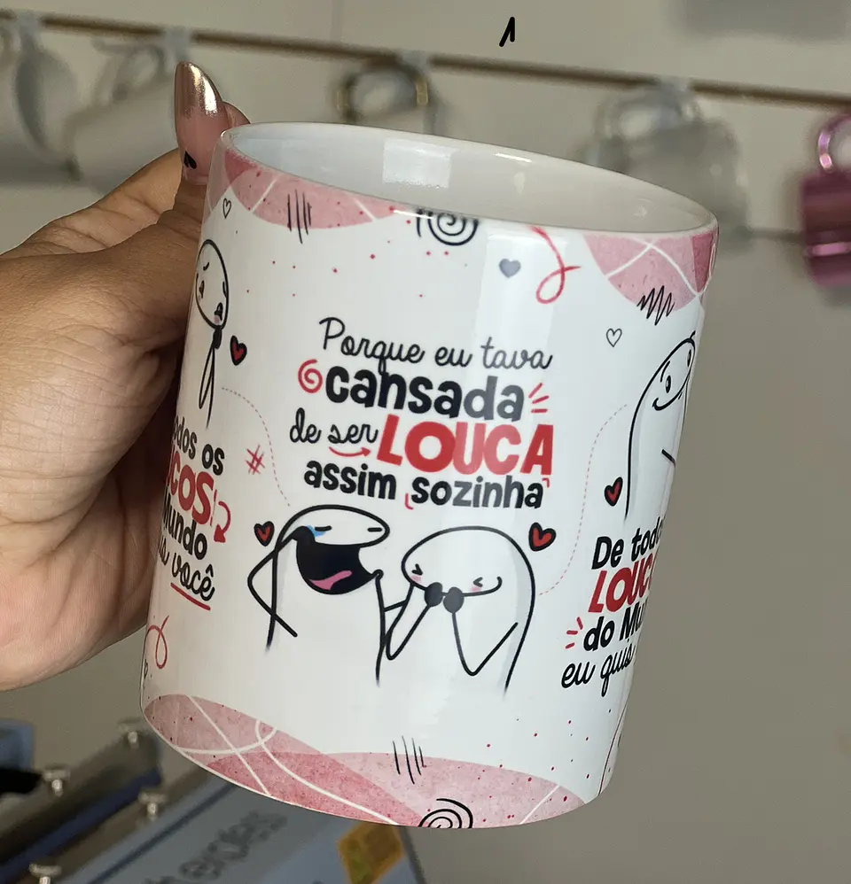 Arte Caneca Flork Namorados De todos os loucos do Mundo eu quis você Png  2