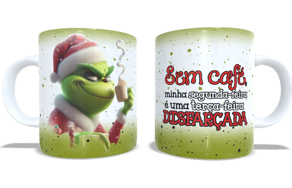 4 Artes para Caneca Grinchi Natal Arquivo em Jpg 3