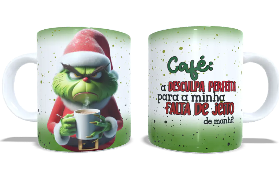 4 Artes para Caneca Grinchi Natal Arquivo em Jpg 4