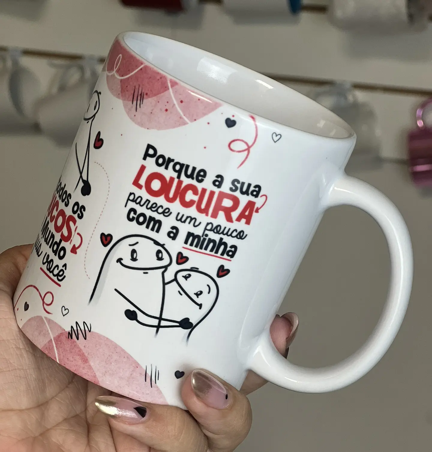 Arte Caneca Flork Namorados De todos os loucos do Mundo eu quis você Png  4