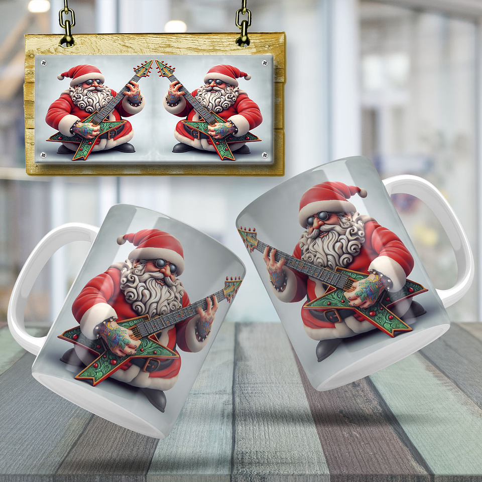10 Artes para Caneca Papai Noel do Rock Arquivo em Jpg  2