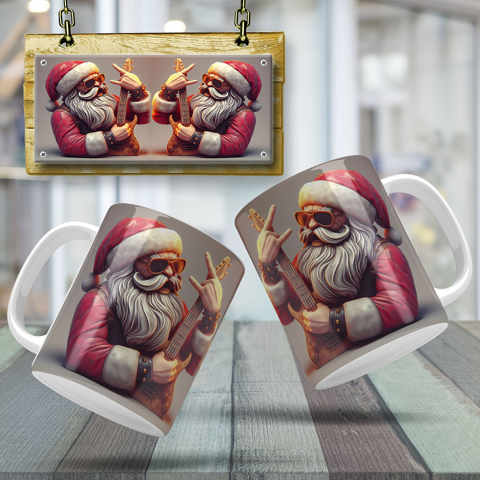 10 Artes para Caneca Papai Noel do Rock Arquivo em Jpg  4