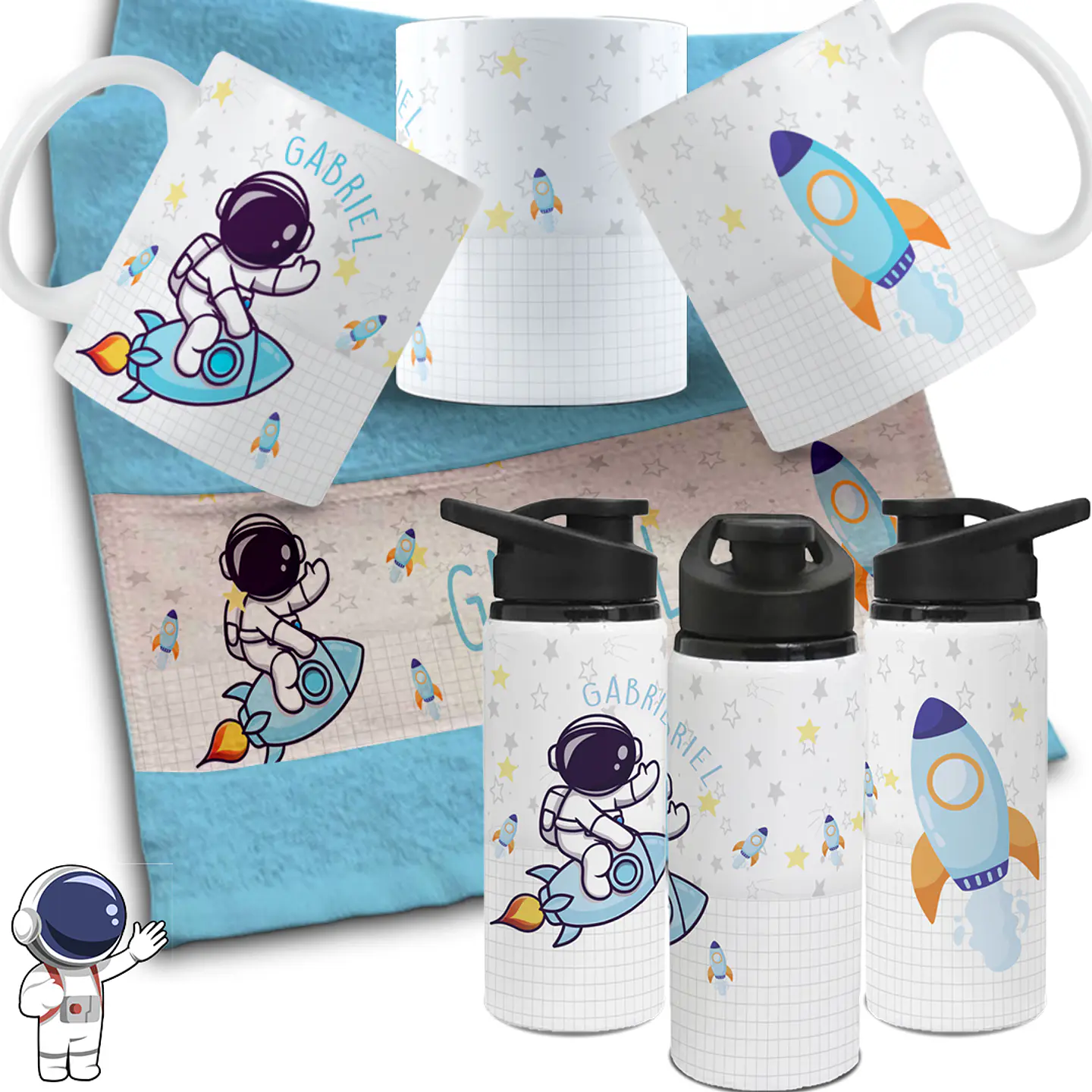 27 Artes Para Personalização Caneca, Toalhinha e Garrafinha Escolares Personagens 2024 Arquivo em Editável  6
