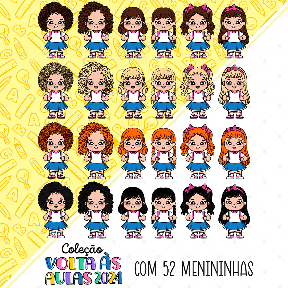 Arquivos Volta as Aulas Aluninhos Mascotinhos 2024 Arquivo em Jpg  9