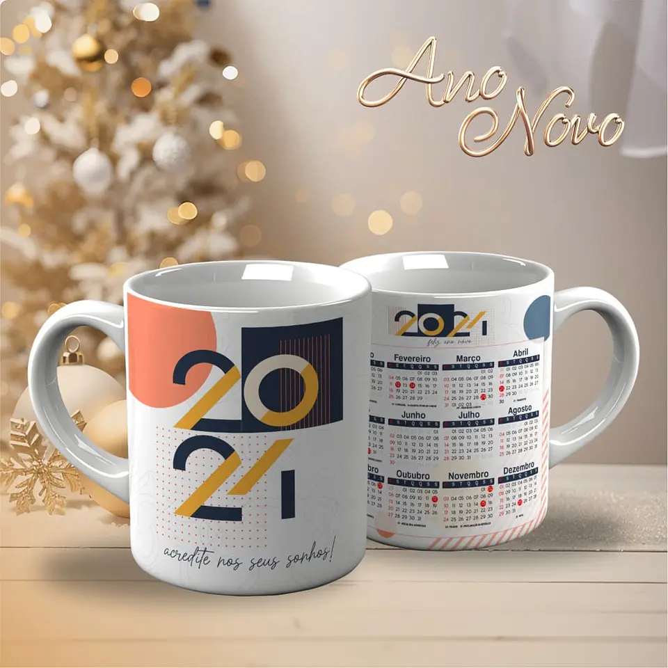 18 Artes para Caneca Calendário Ano Novo 2024 Arquivo Editável  4