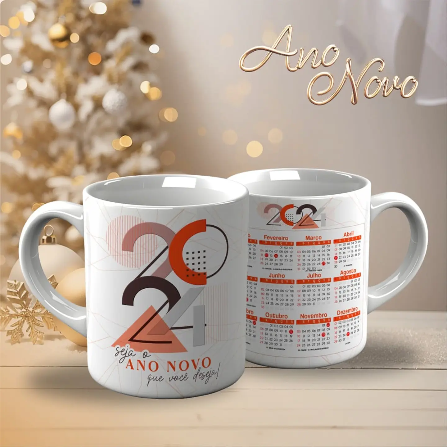 18 Artes para Caneca Calendário Ano Novo 2024 Arquivo Editável  5