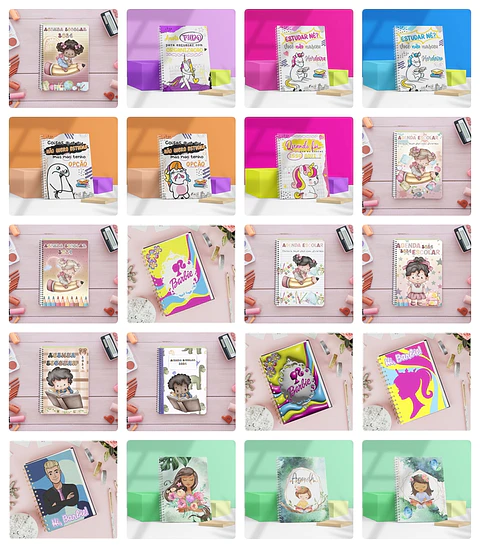 51 Artes para Capa Agenda e Caderno 2024 Editável 