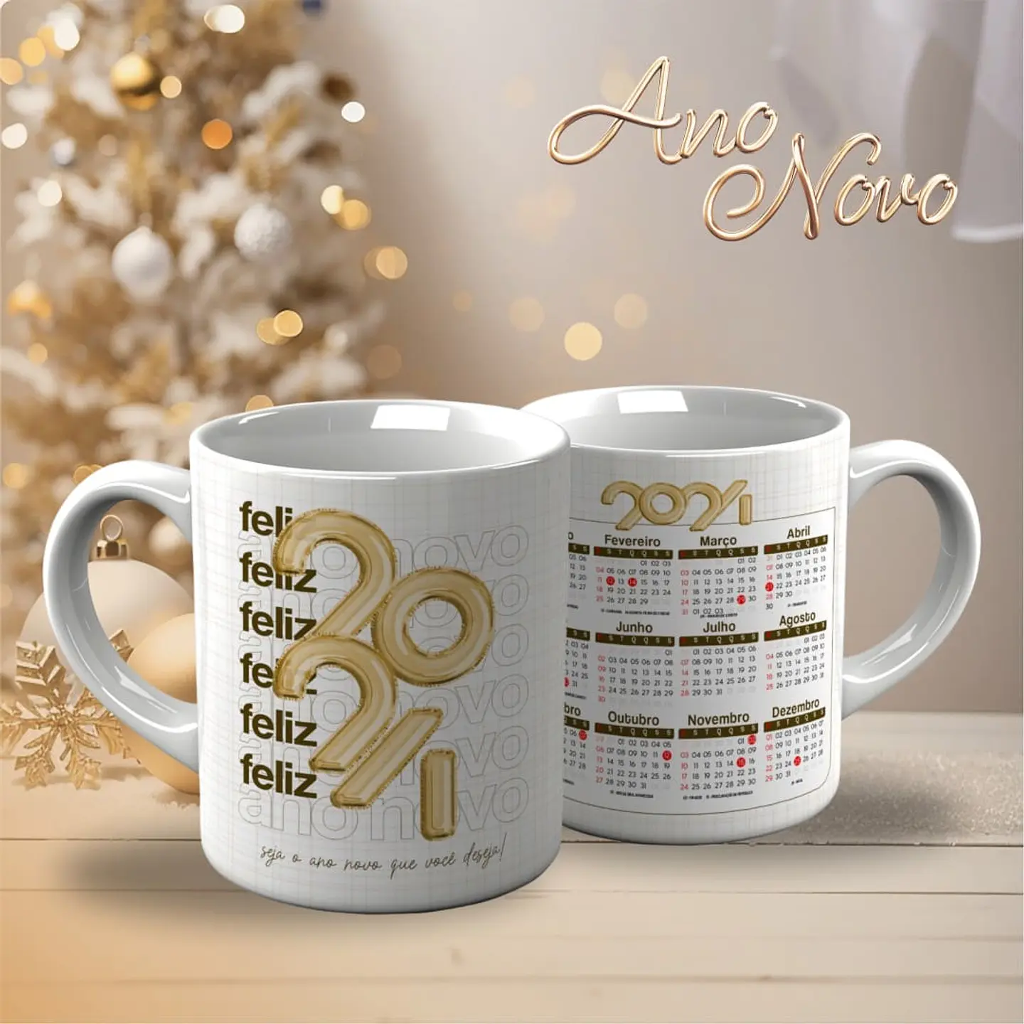 18 Artes para Caneca Calendário Ano Novo 2024 Arquivo Editável  6