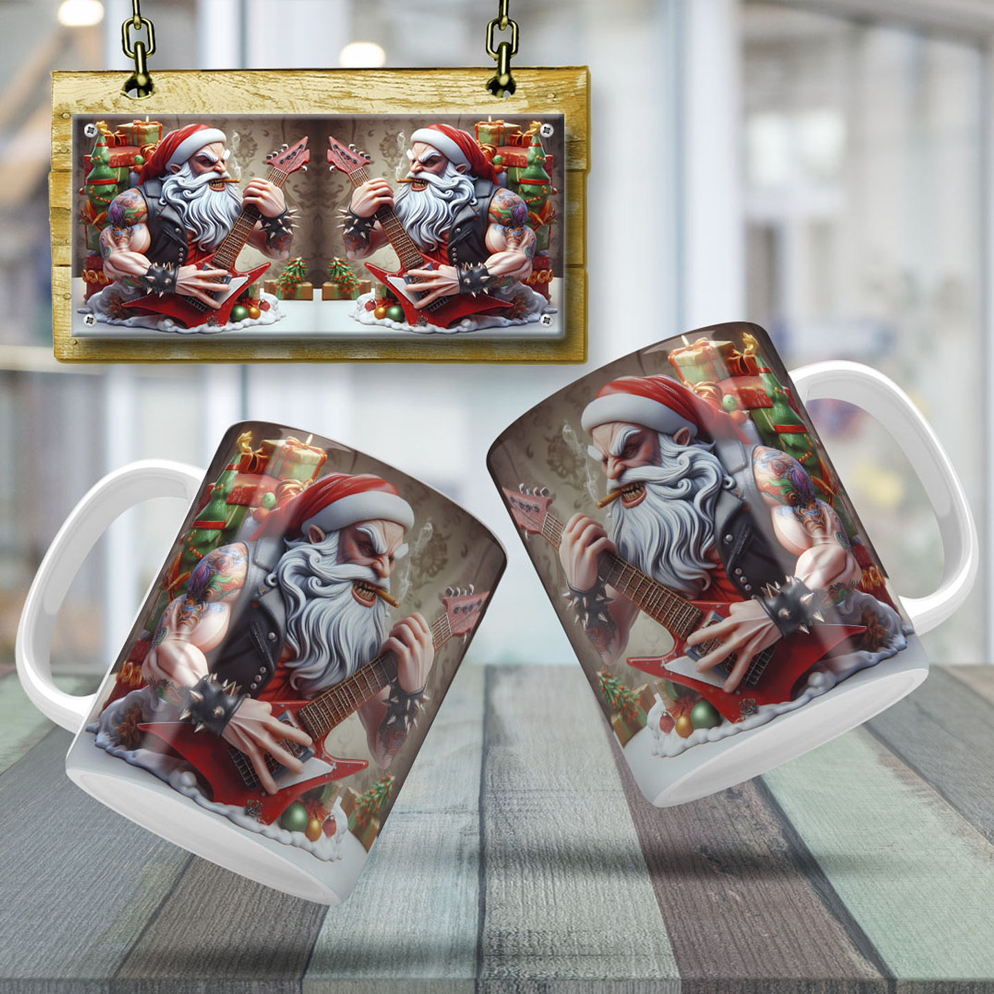 10 Artes para Caneca Papai Noel do Rock Arquivo em Jpg  9