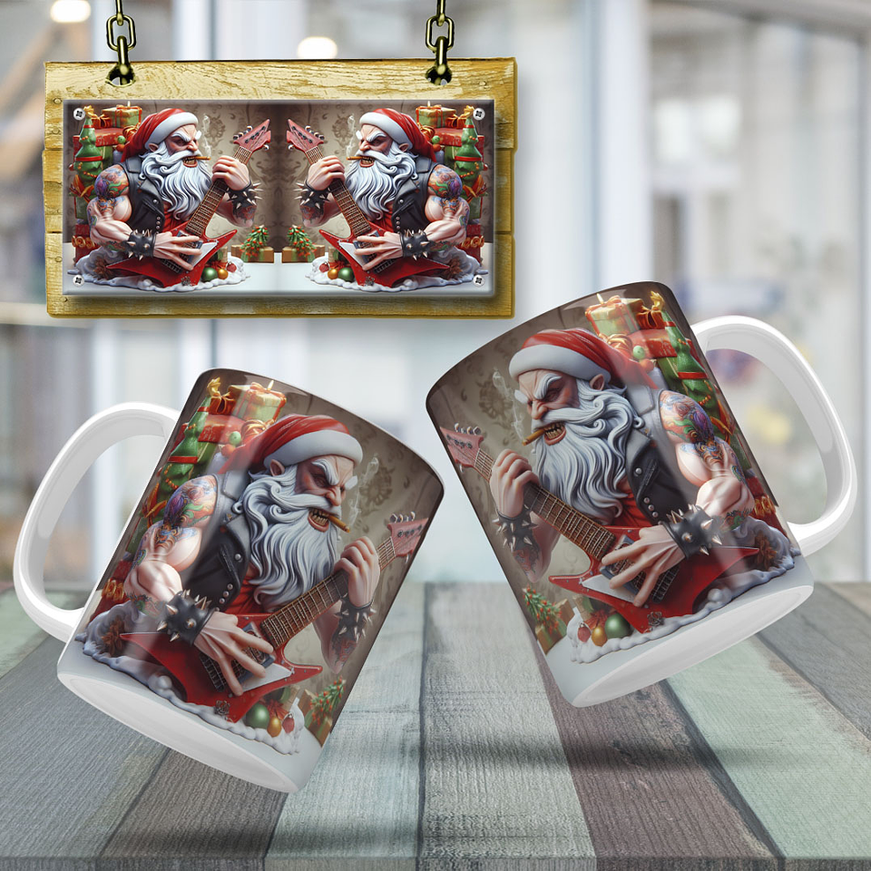 10 Artes para Caneca Papai Noel do Rock Arquivo em Jpg  9