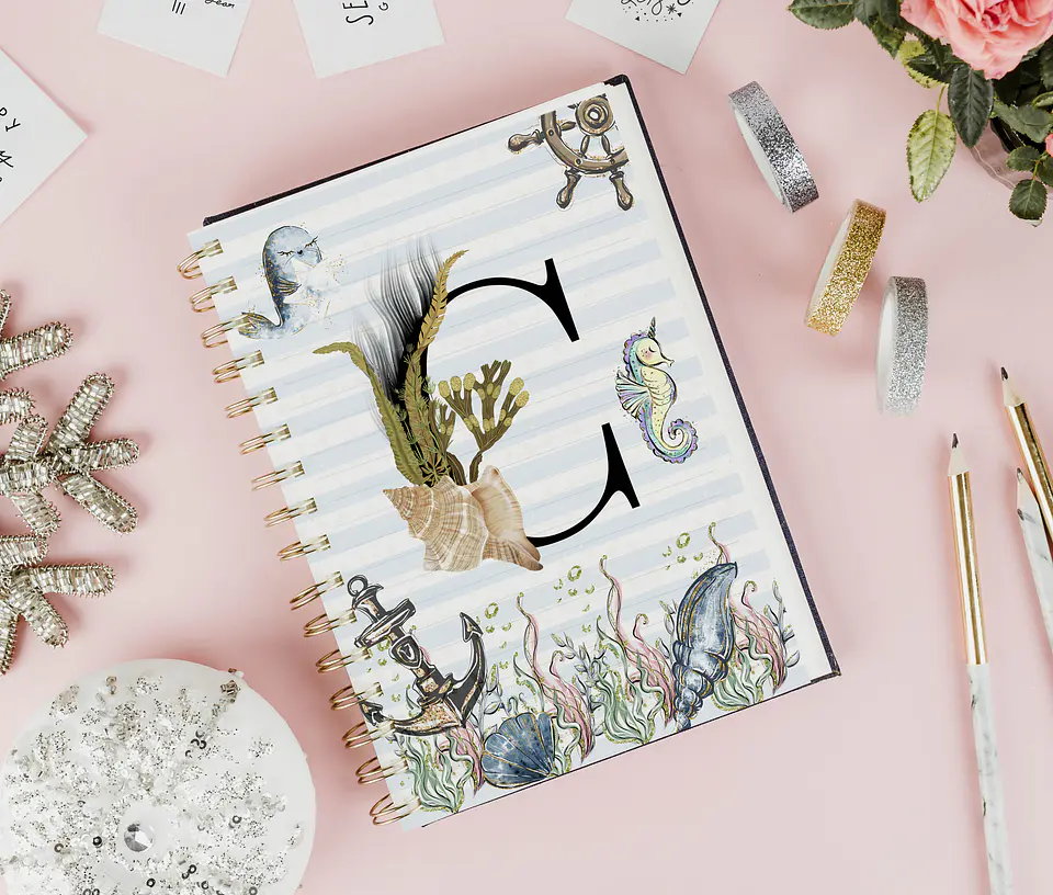 26 Artes para Capa Agenda e Caneca Alfabeto Fundo do Mar Arquivo Editável  5