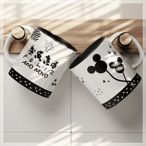 21 Artes para Caneca e Camisa Disney Ano Novo 2024 Arquivo em Png