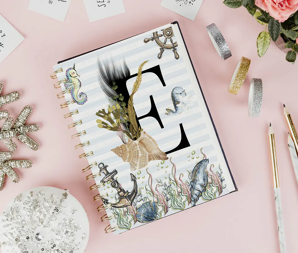 26 Artes para Capa Agenda e Caneca Alfabeto Fundo do Mar Arquivo Editável  7